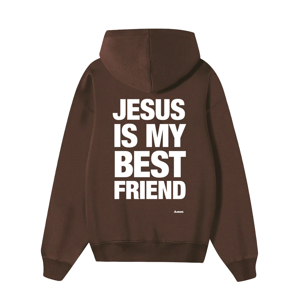 JESUS IS MY BEST FRIEND BROWN SWEATSHIRT
