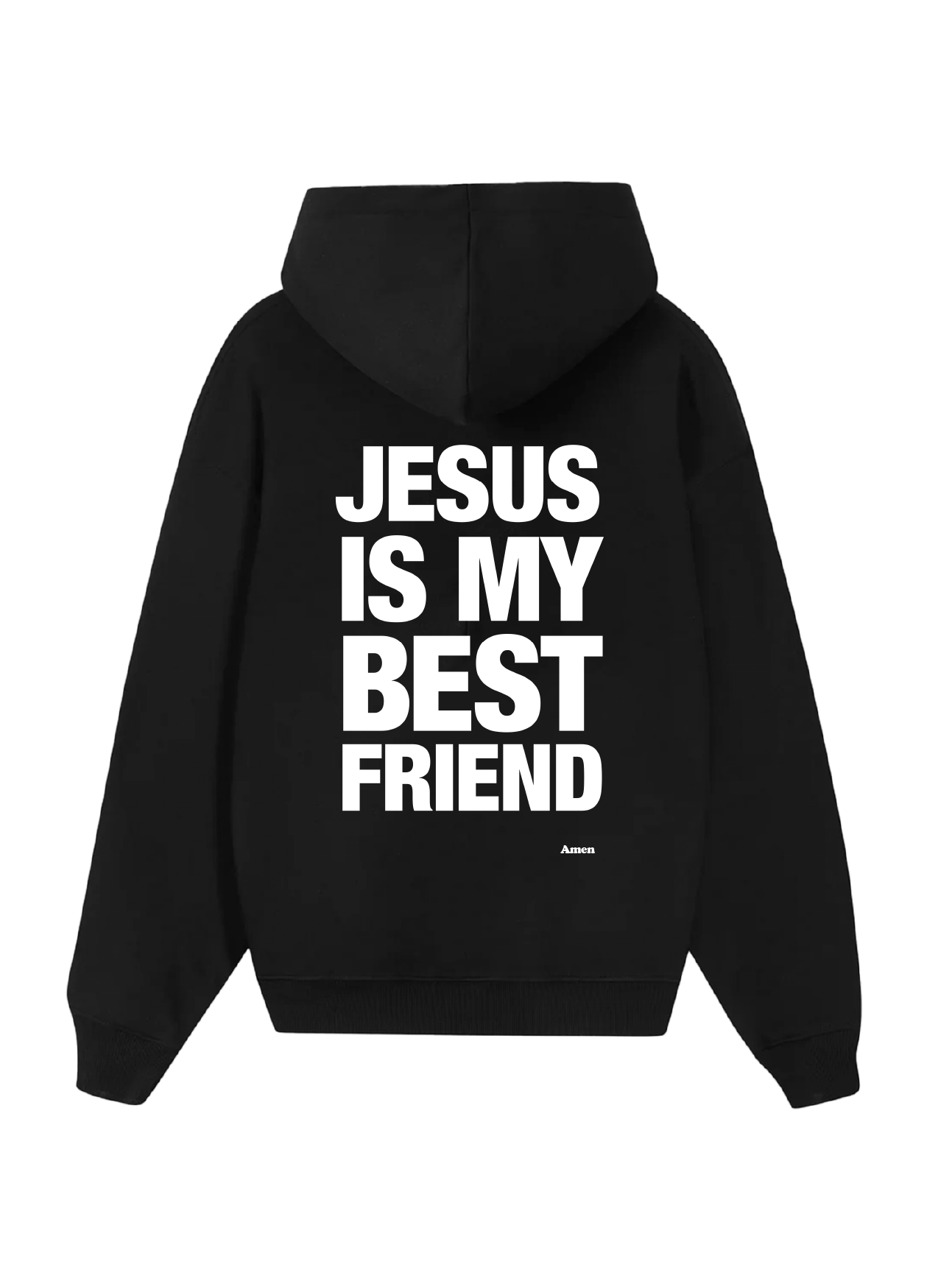 MOLETOM PRETO JESUS IS MY BEST FRIEND