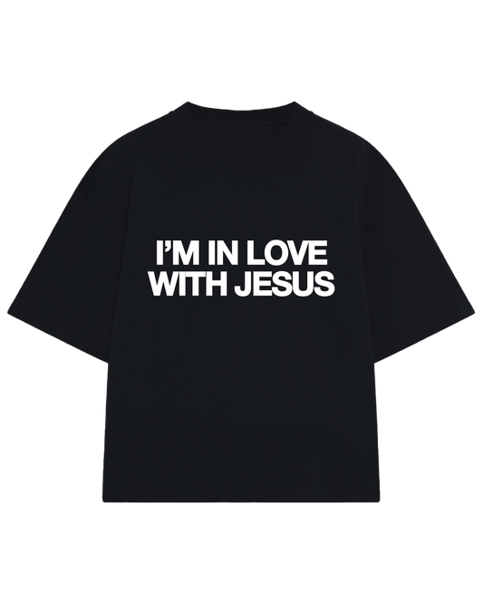 BLACK T-SHIRT IN LOVE WITH JESUS