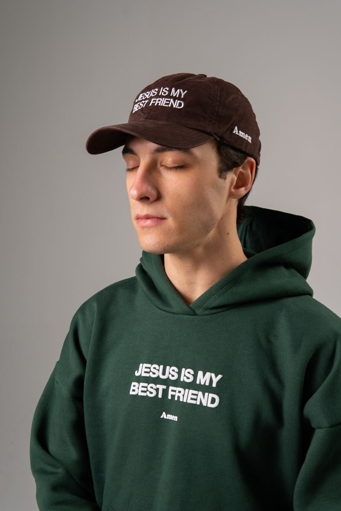 DAD HAT JESUS IS MY BEST FRIEND BROWN