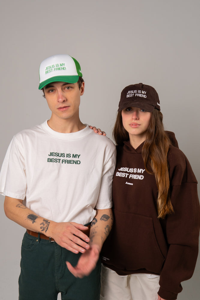 TRUCKER JESUS IS MY BEST FRIEND GREEN CAP