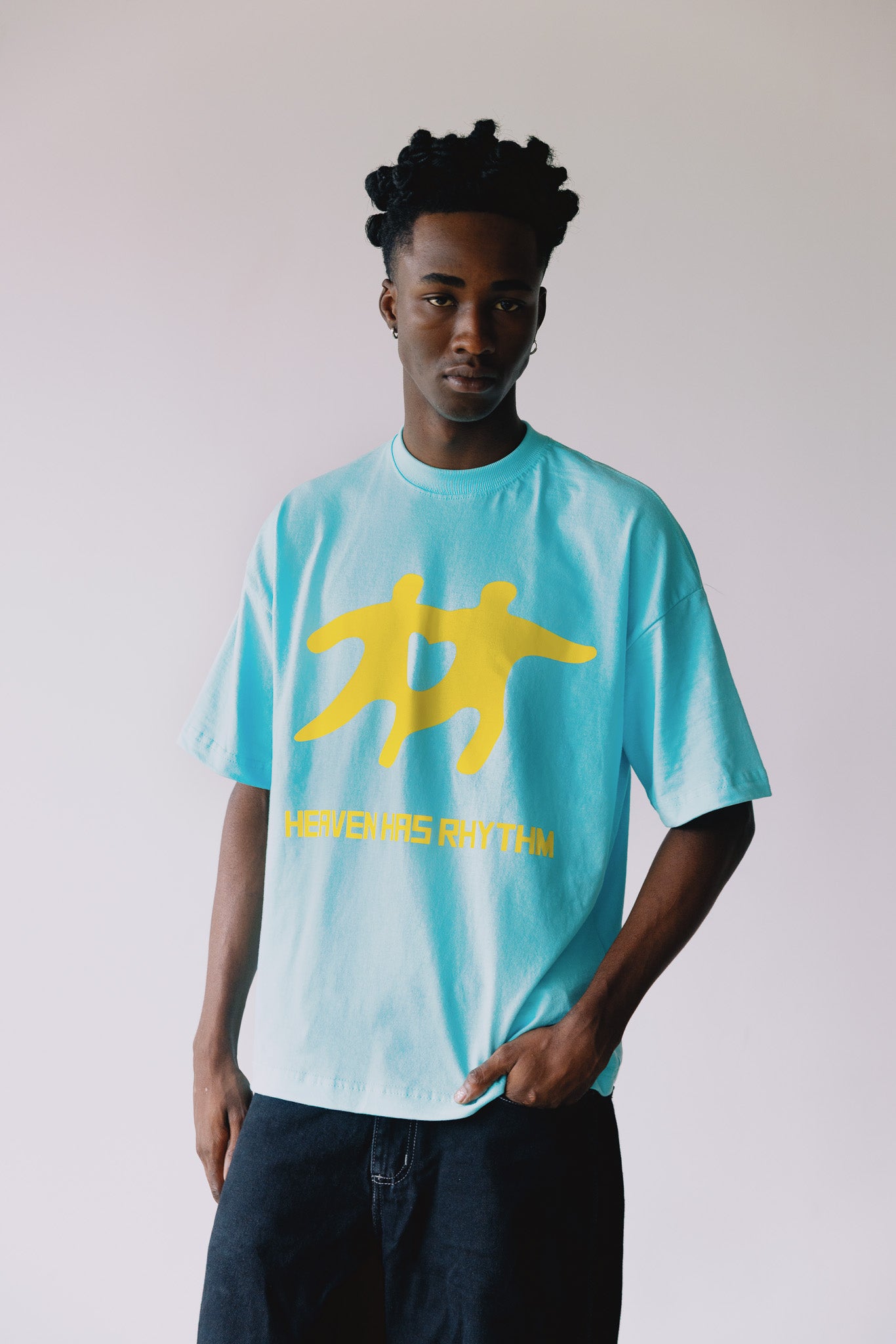 CAMISETA HEAVEN HAS RHYTM AZUL CLARO