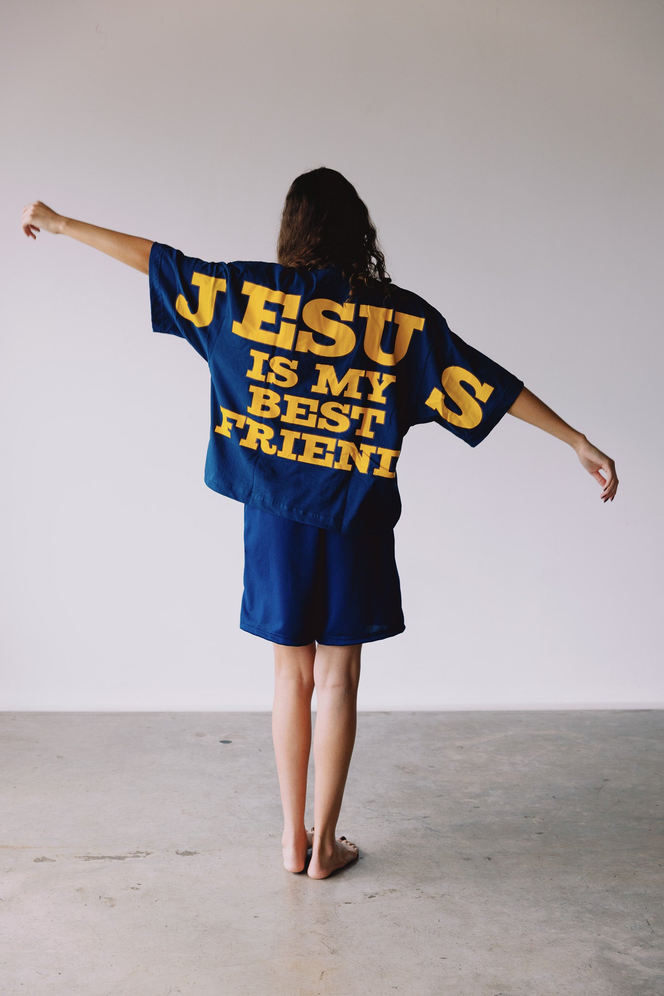 CAMISETA JESUS IS MY BEST FRIEND NAVY