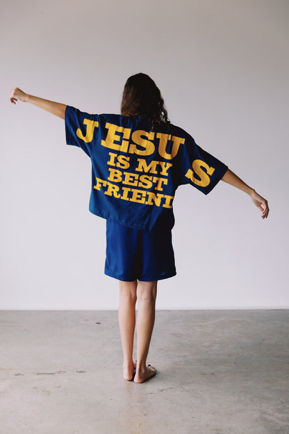 CAMISETA JESUS IS MY BEST FRIEND NAVY