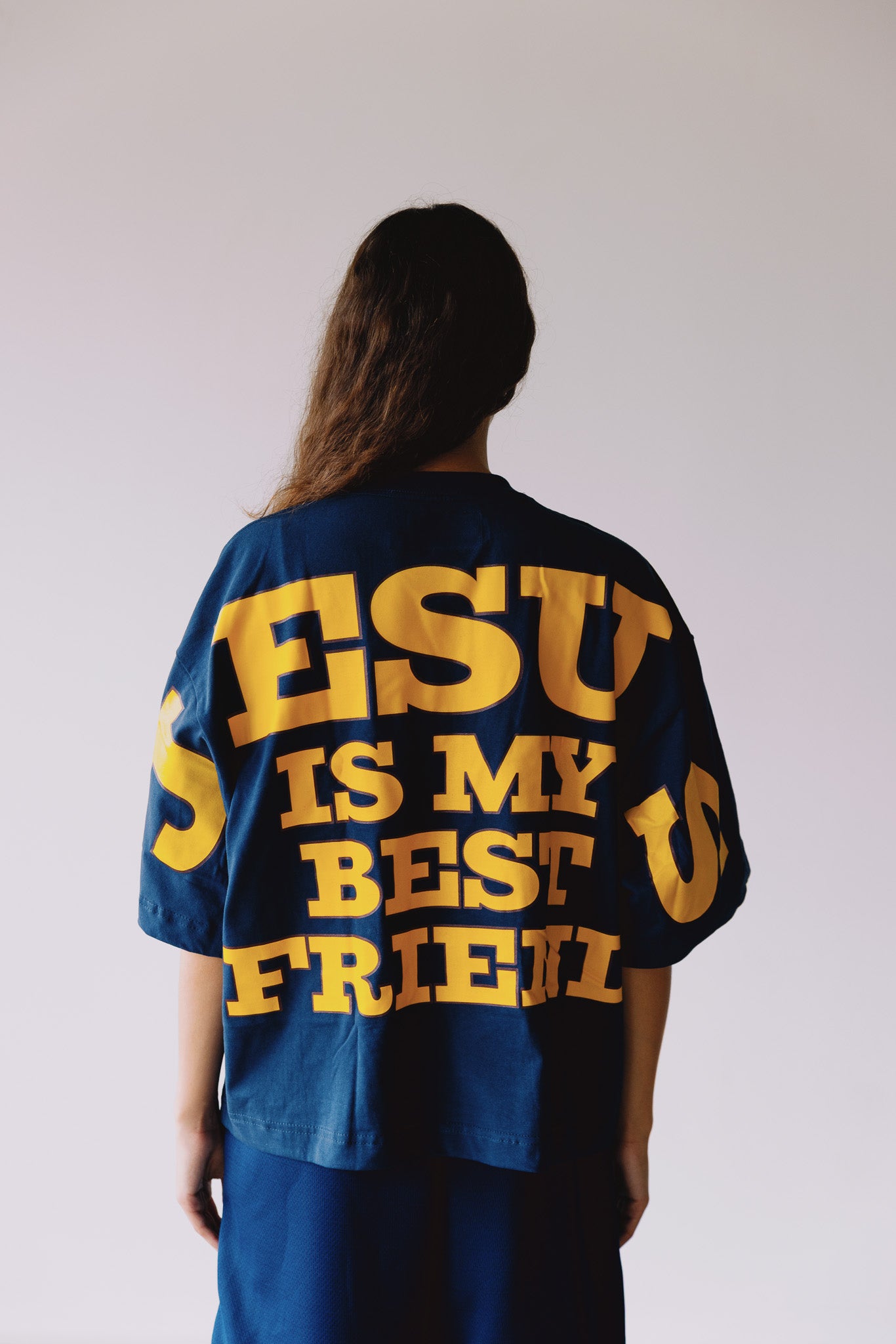CAMISETA JESUS IS MY BEST FRIEND NAVY