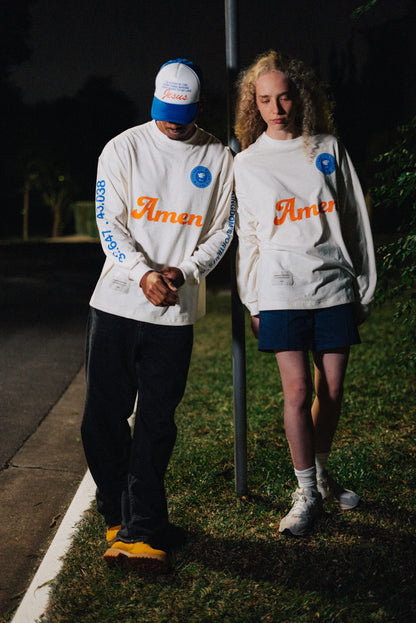 CAMISETA LONG SLEEVE KINDOM'S PORTRAIS OFF WHITE