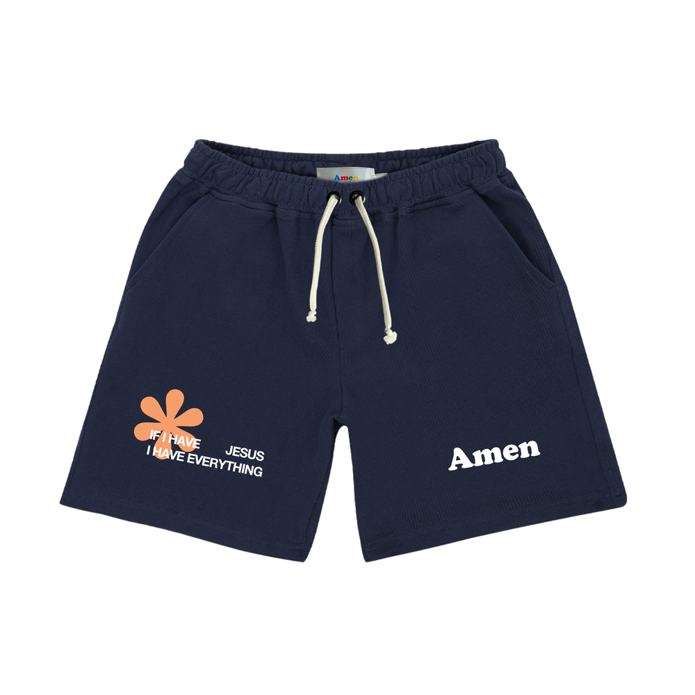 SHORTS IF I HAVE JESUS NAVY KIDS