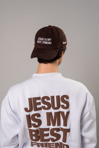 BONÉ DAD HAT JESUS IS MY BEST FRIEND MARROM