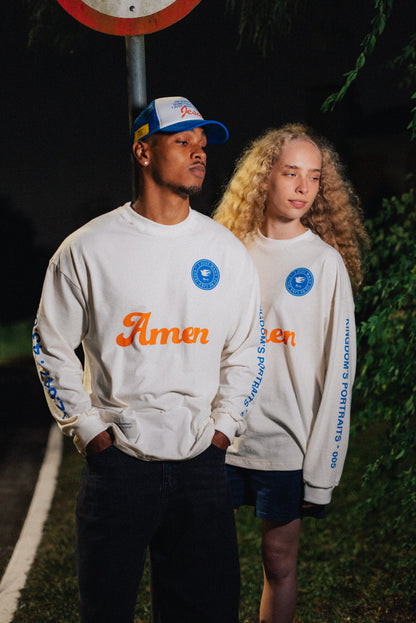 CAMISETA LONG SLEEVE KINDOM'S PORTRAIS OFF WHITE