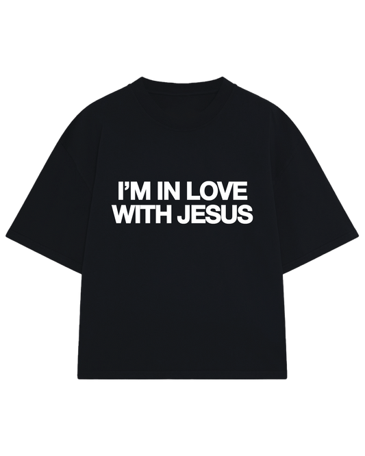 CAMISETA PRETA IN LOVE WITH JESUS