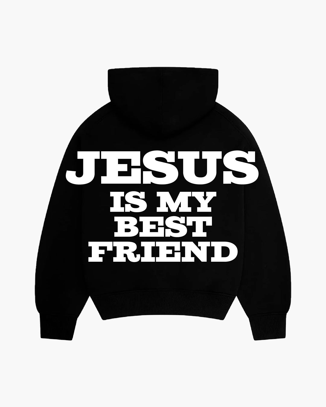 amu..ʕ•ᴥ•ʔ MOLETOM ZIP UP BOXY JESUS IS MY BEST FRIEND PRETO – Amen