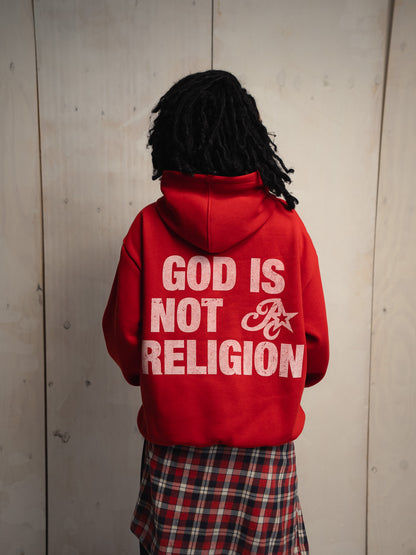 [PRÉ-VENDA] MOLETOM GOD IS NOT A RELIGION VINTAGE CHERRY