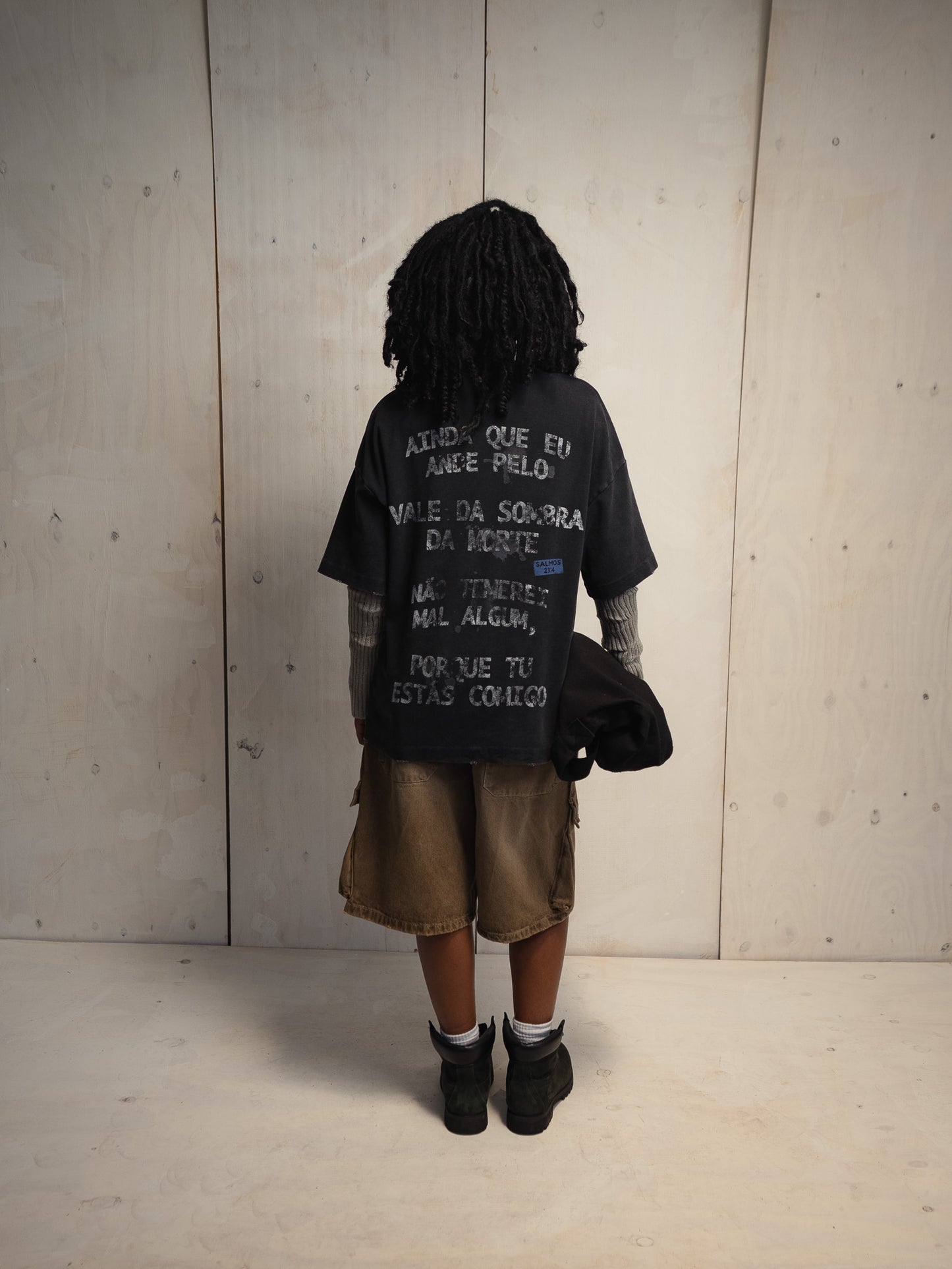 [PRÉ-VENDA] CAMISETA SALMOS 23:4 HEAVY WASHED BLACK