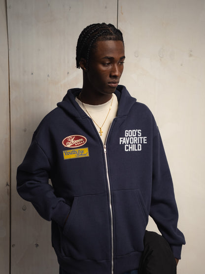 [PRÉ-VENDA] MOLETOM GOD'S FAVORITE CHILD ZIP UP NAVY