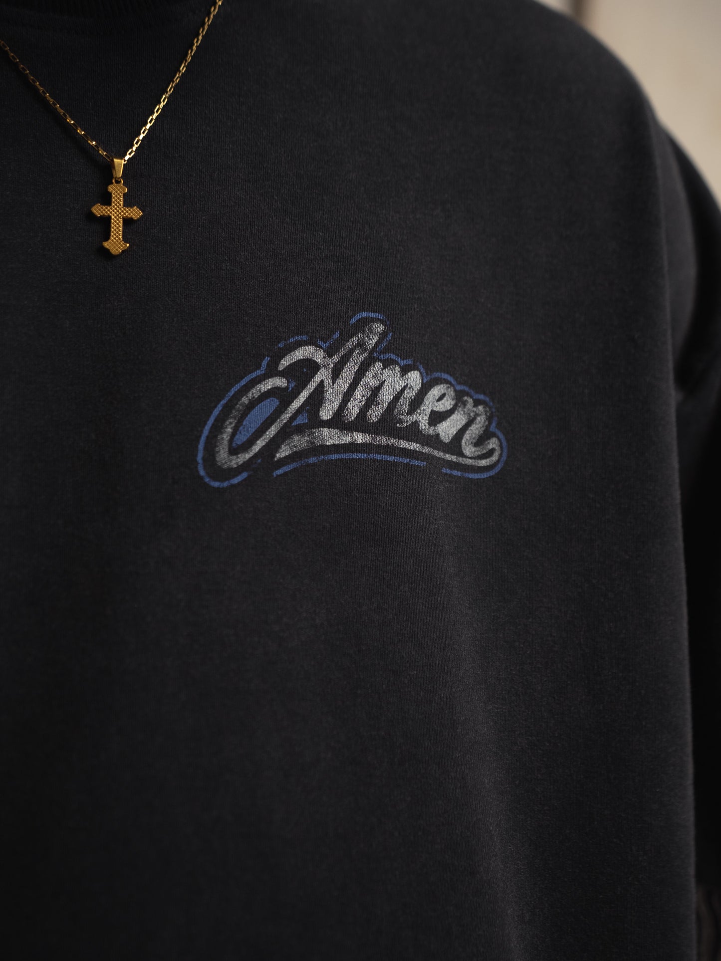 [PRÉ-VENDA] CAMISETA SALMOS 23:4 HEAVY WASHED BLACK