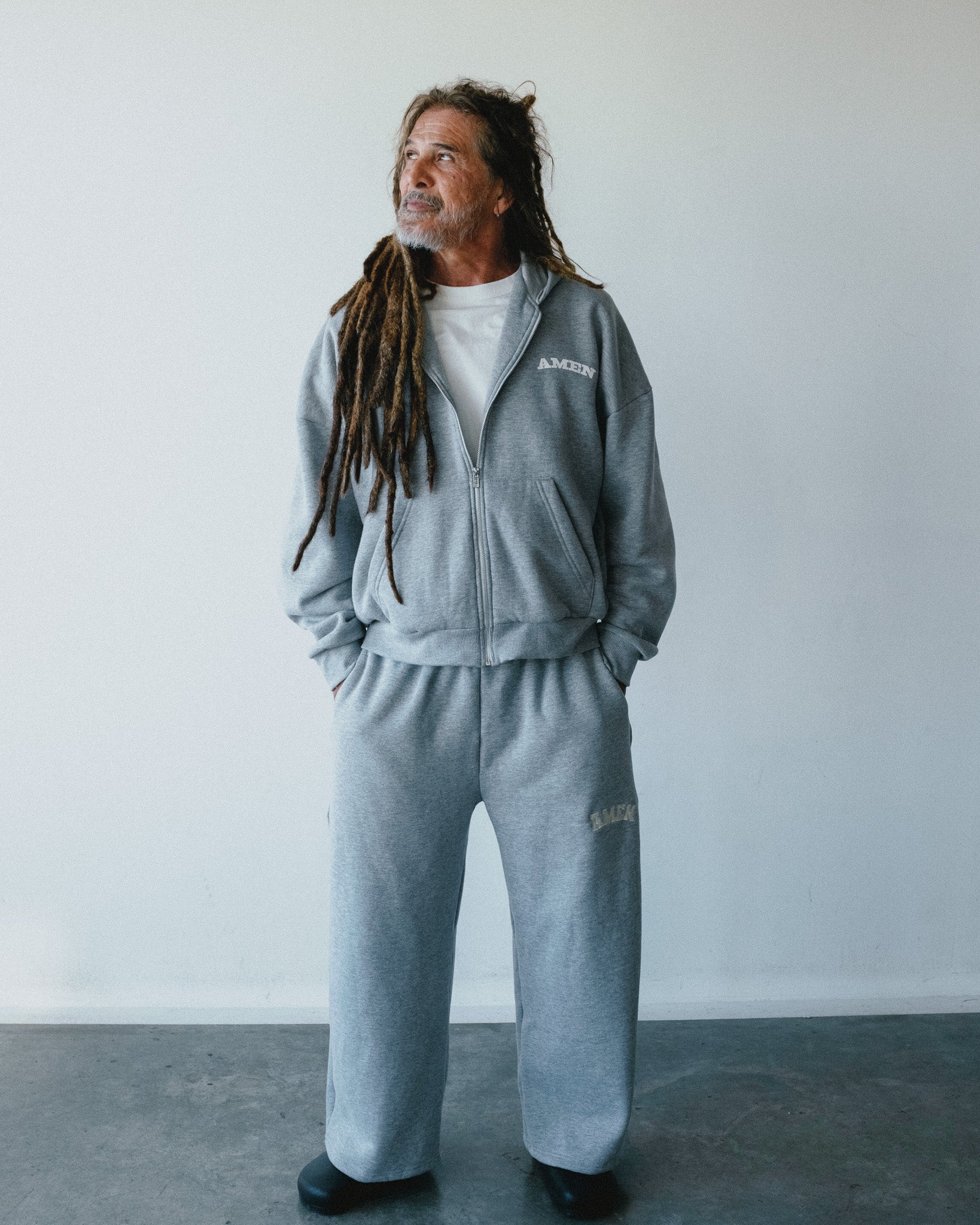 MOLETOM ZIP UP BOXY JESUS IS MY BEST FRIEND CINZA