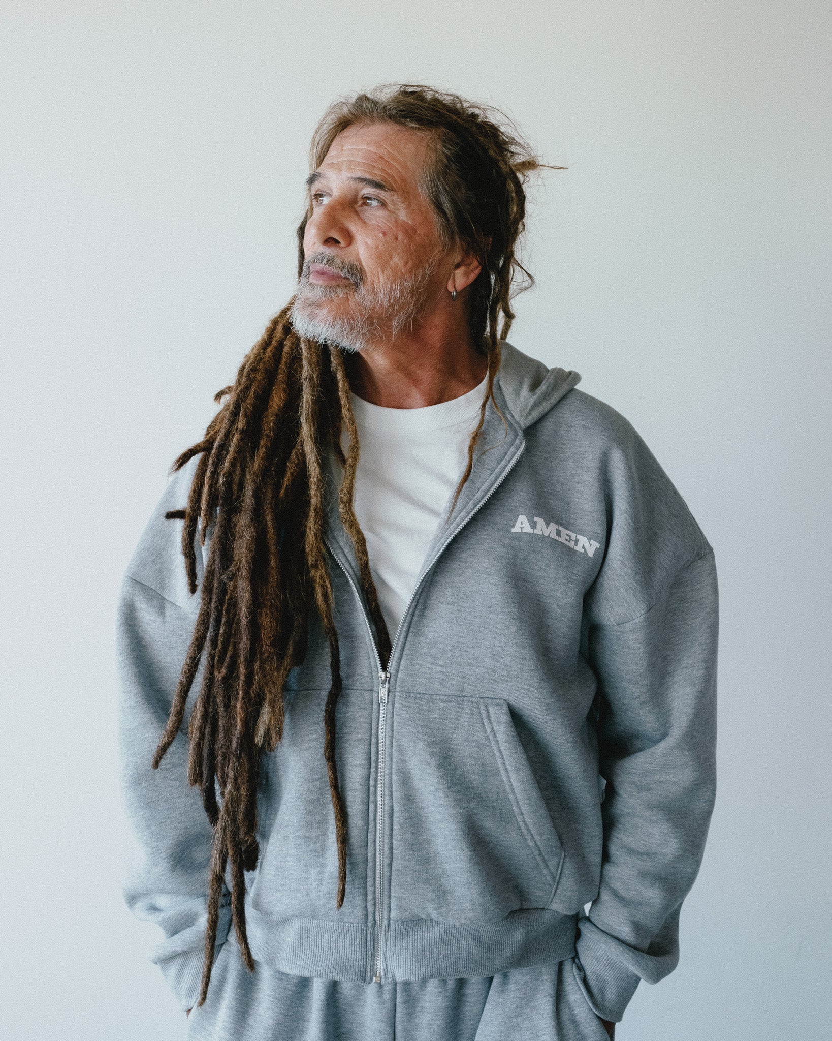 MOLETOM ZIP UP BOXY JESUS IS MY BEST FRIEND CINZA