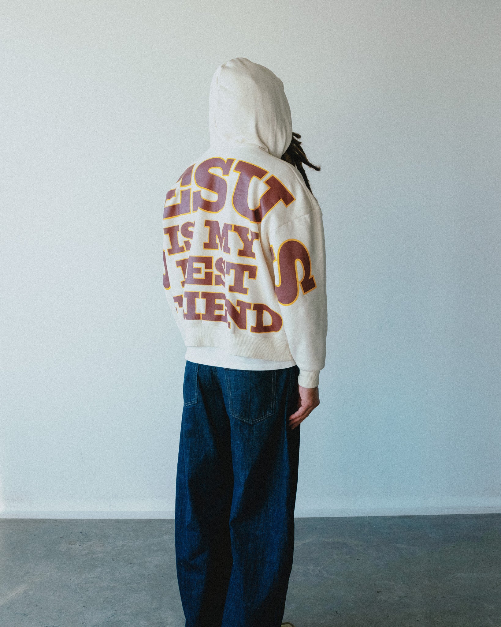 MOLETOM BOXY JESUS IS MY BEST FRIEND OFF WHITE
