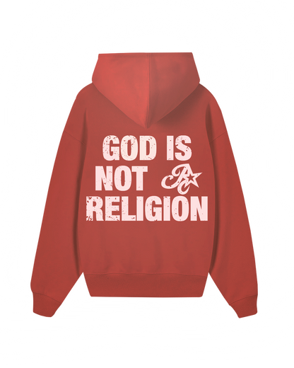 [PRÉ-VENDA] MOLETOM GOD IS NOT A RELIGION VINTAGE CHERRY