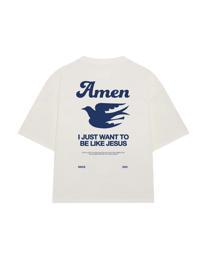 CAMISETA I JUST WANT TO BE LIKE JESUS OFF WHITE