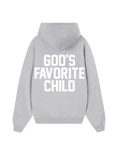 MOLETOM GOD'S FAVORITE CHILD ZIP UP CINZA