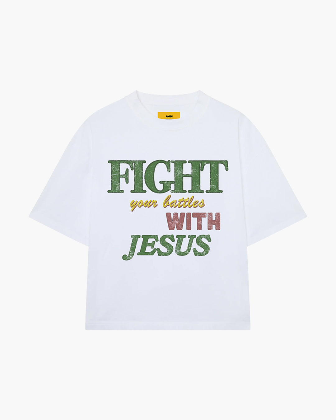 OFF WHITE FIGHT WITH JESUS ​​T-SHIRT