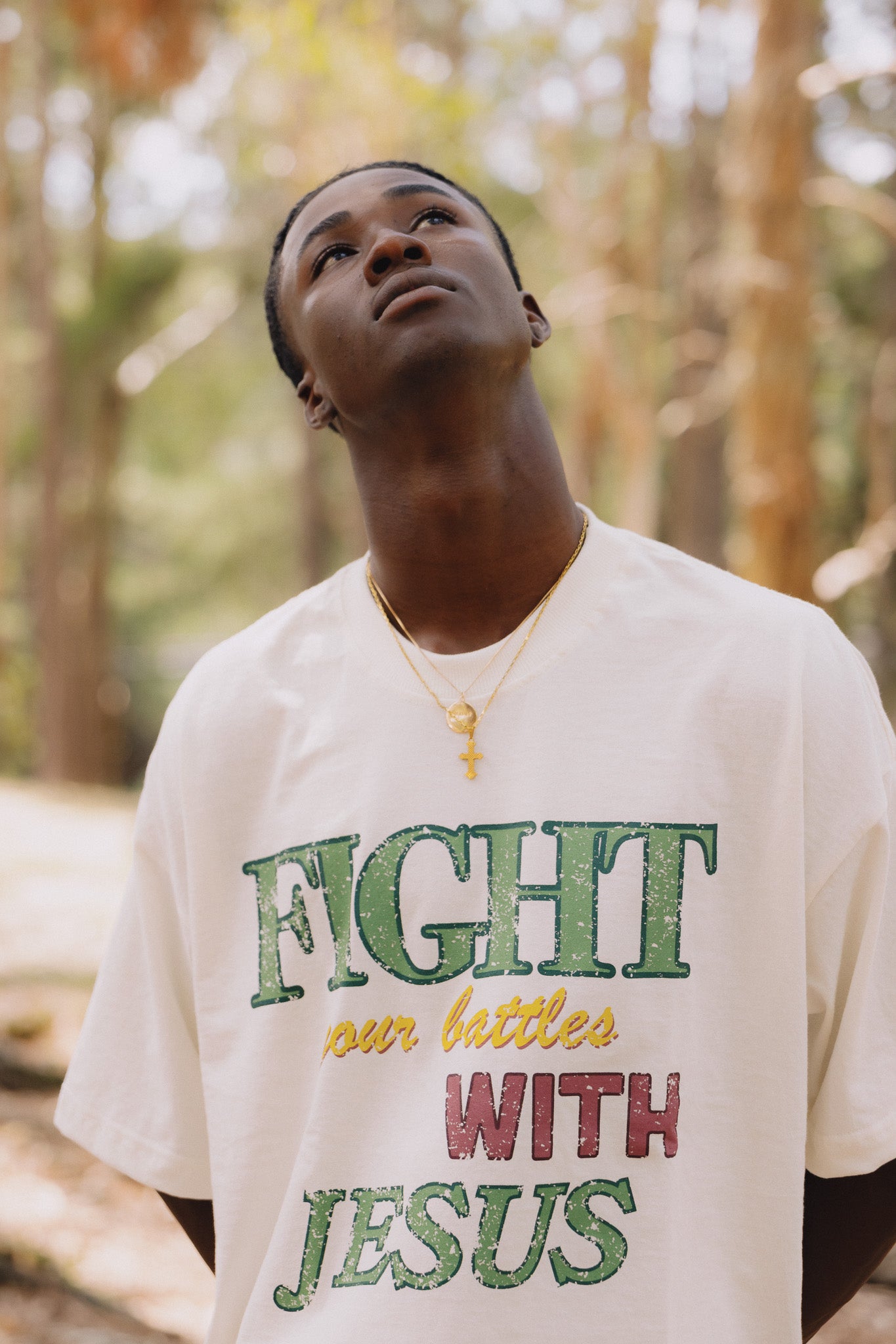 OFF WHITE FIGHT WITH JESUS ​​T-SHIRT