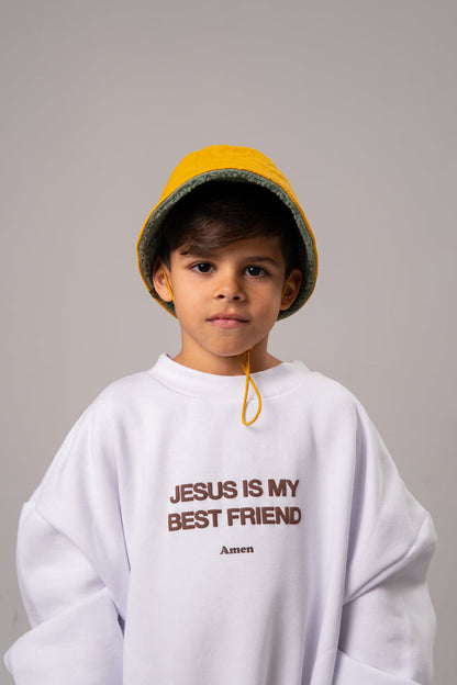 SWEATSHIRT JESUS IS MY BEST FRIEND OFF WHITE