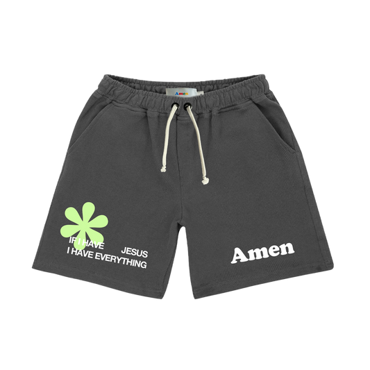 SHORTS IF I HAVE JESUS CINZA CHUMBO