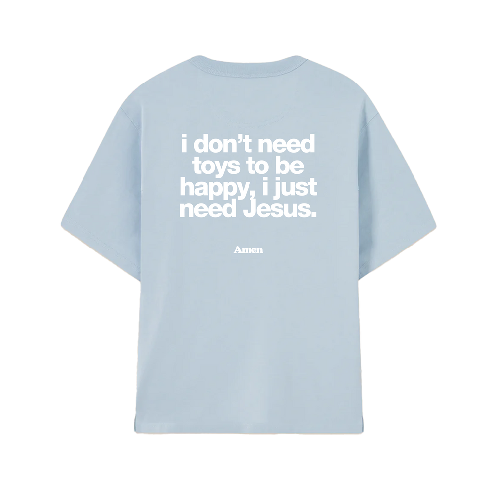 CAMISETA I JUST NEED JESUS AZUL KIDS