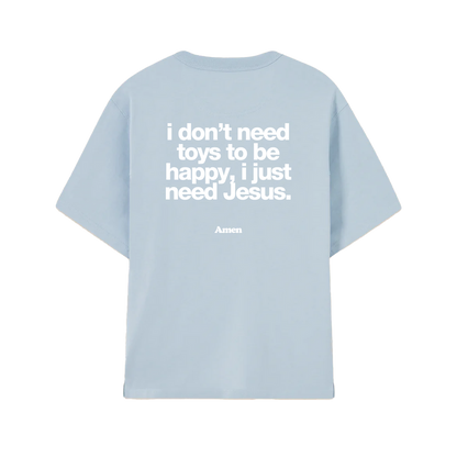 CAMISETA I JUST NEED JESUS AZUL KIDS