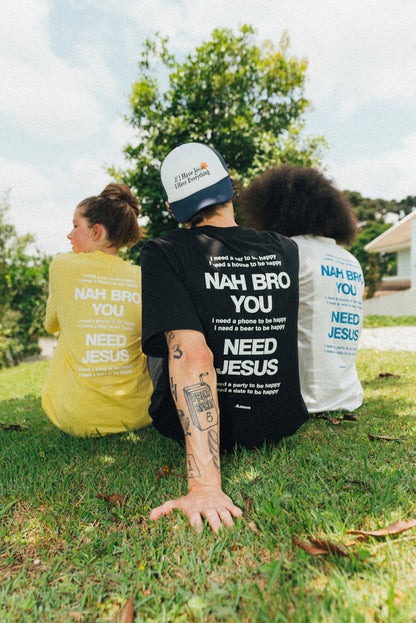 CAMISETA NAH BRO U NEED JESUS AMARELA