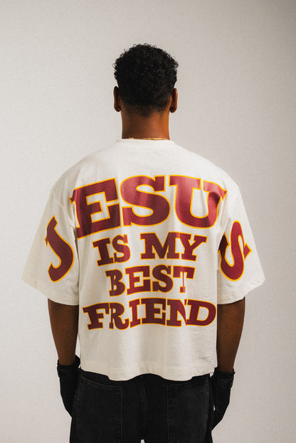 CAMISETA BOXY JESUS IS MY BEST FRIEND V2 OFF WHITE 2