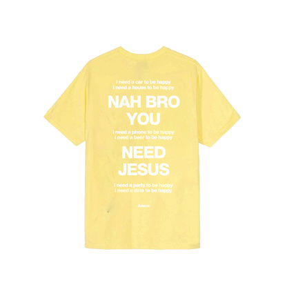 CAMISETA NAH BRO U NEED JESUS AMARELA